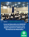 Curso de Matemática da UNESPAR Campus Paranavaí promove Aula Magna especial em celebração ao Dia Nacional da Matemática