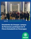 Delegação estudantil do Campus de Paranavaí antes da viagem para o VI Fórum Estudantil da Unespar, realizado em Paranaguá.