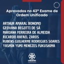 Aprovação dos acadêmicos(as) do Curso de Direito da UNESPAR Campus de Paranavaí no 43º Exame de Ordem Unificado