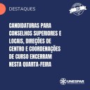 • Candidaturas para Conselhos Superiores e Locais, Direções de Centro e Coordenações de Curso encerram nesta quarta-feira