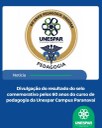 Divulgação do resultado do selo comemorativo pelos 60 anos do curso de pedagogia da Unespar Campus de Paranavaí
