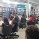 Hoje recebemos na biblioteca alunos do...