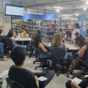Hoje também apresentamos ao 1° ano do curso de Enfermagem as bibliotecas física e digitais da Unespar Campus de Paranavaí.