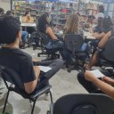 Hoje também apresentamos ao 1° ano do curso de Enfermagem as bibliotecas física e digitais da Unespar Campus de Paranavaí.