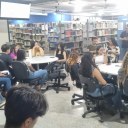 Hoje também apresentamos ao 1° ano do curso de Enfermagem as bibliotecas física e digitais da Unespar Campus de Paranavaí.