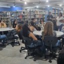 Hoje também apresentamos ao 1° ano do curso de Enfermagem as bibliotecas física e digitais da Unespar Campus de Paranavaí.