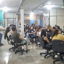 Hoje também apresentamos ao 1° ano do curso de Enfermagem as bibliotecas física e digitais da Unespar Campus de Paranavaí.