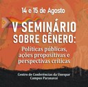 • Inscrições para apresentação de trabalhos no V Seminário sobre Gênero da Unespar seguem abertas até dia 24