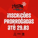 INSCRIÇÕES PRORROGADAS, 3° FESTAR 2026: Até dia 29/03 (domingo)!