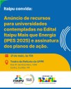 Itaipu Binacional anuncia, no dia 21, recursos que contemplarão universidades