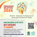 • Mestrado Profissional em Educação Inclusiva tem 64 vagas nos sete campi da Unespar