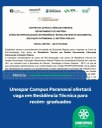 Unespar Campus de Paranavaí ofertará vagas em Residência Técnica para recém-graduados
