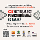 • Unespar convoca para matrícula candidato indígena aprovado em segunda chamada