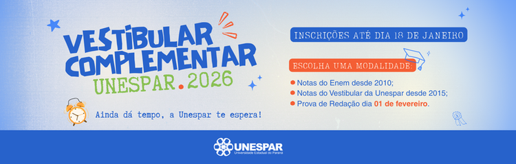 • Unespar lança Vestibular Complementar 2026 com inscrições gratuitas