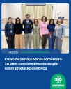 Curso de Serviço Social comemora 20 anos com lançamento de gibi sobre produção científica
