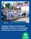 Unespar Campus de Paranavaí, NUMAPE e CEDH na 3ª Caminhada do Meio-Dia contra o Feminicídio