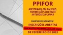 inscrição do PPIFOR foi prorrogada até dia 22/02, não perca essa chance!

Conheça o corpo docente do PPIFOR. 
Para visualizar o Currículo Lattes dos docentes, acesse: http://ppifor.unespar.edu.br/menu-principal/corpo-docente